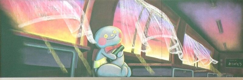 作品ジャンル：黒板アート_タイトル：『いってらっしゃい』_作者：辻元　舞_※2023年３月放送