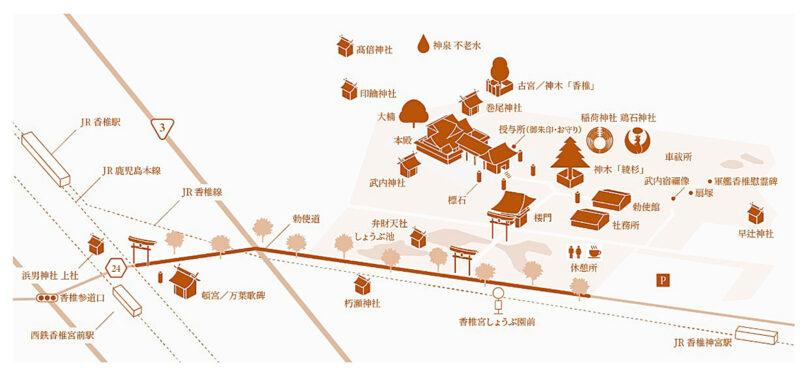 創建1301年の香椎宮は、10年ごとに天皇からの勅使が訪れる勅祭社