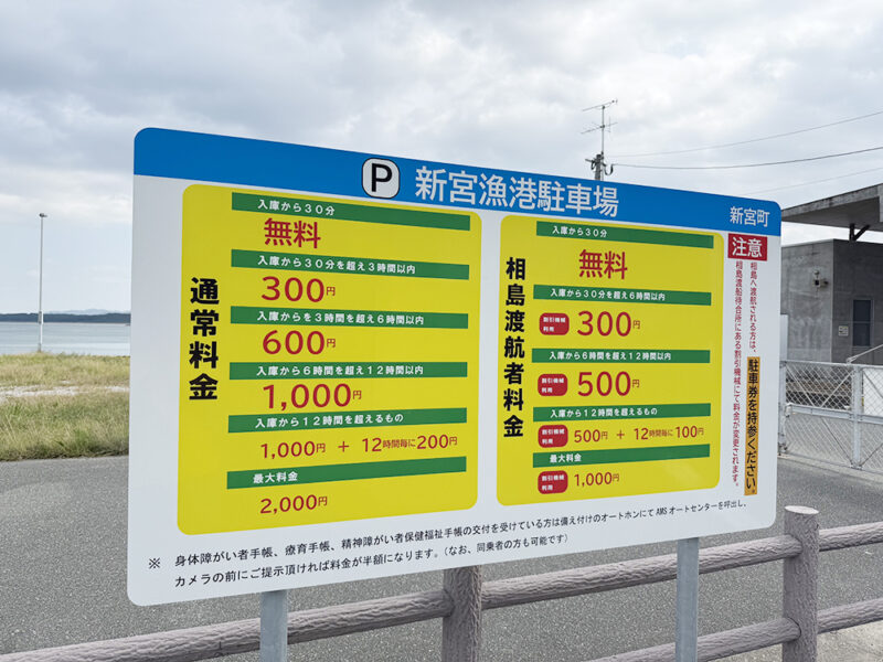 新宮漁港駐車場料金