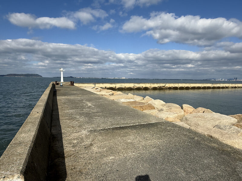 樋井川河口の東側堤防