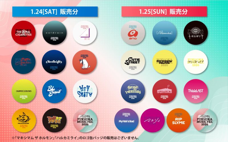 福フェス×出演アーティスト 缶バッジガチャ