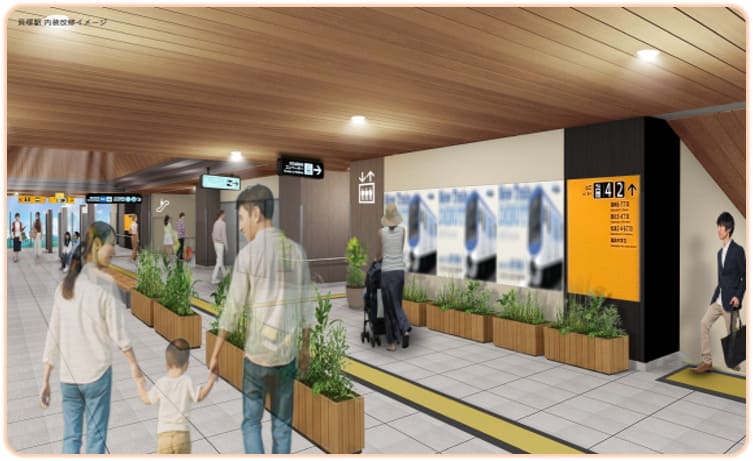 貝塚駅改修イメージ（2階内装）