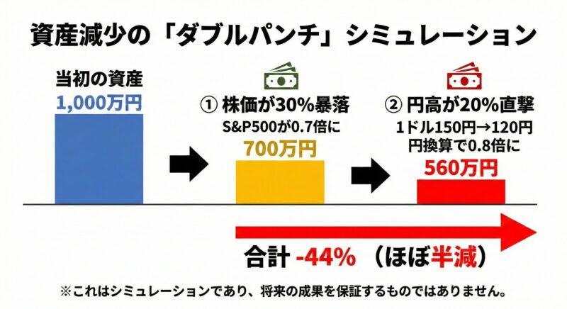 資産減少の「ダブルパンチ」シミュレーション