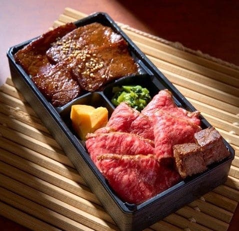 「はかた明治町精肉店」A5ランク宮崎牛ザブトン・サーロイン・リブロース・豪華ステーキ弁当