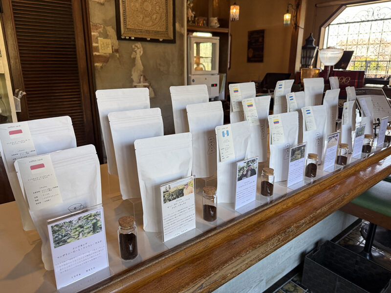 コーヒー豆の販売スペース