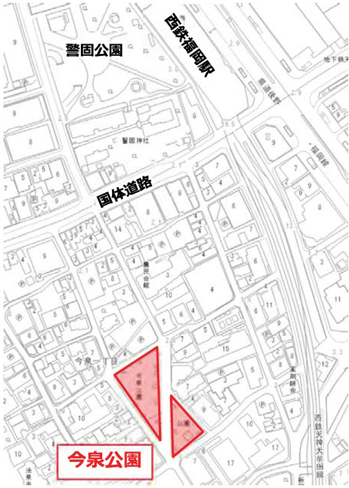 今泉公園をパークPFIで夜間も安全安心な「小さな森」に整備【福岡市中央区】