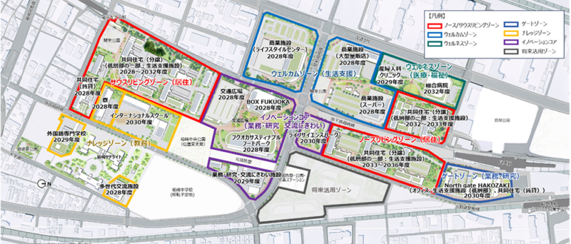 九大箱崎跡地で住友商事など8社が日本最大級のスマートシティを建設