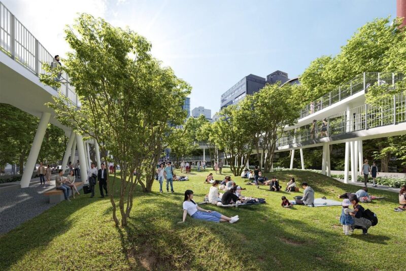 芝生が敷き詰められた「野々にわ」