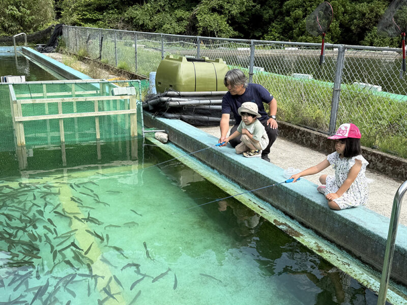子どもたちと釣り堀
