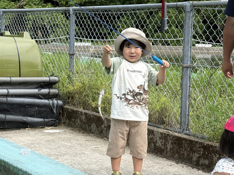 子どもたちと釣り堀