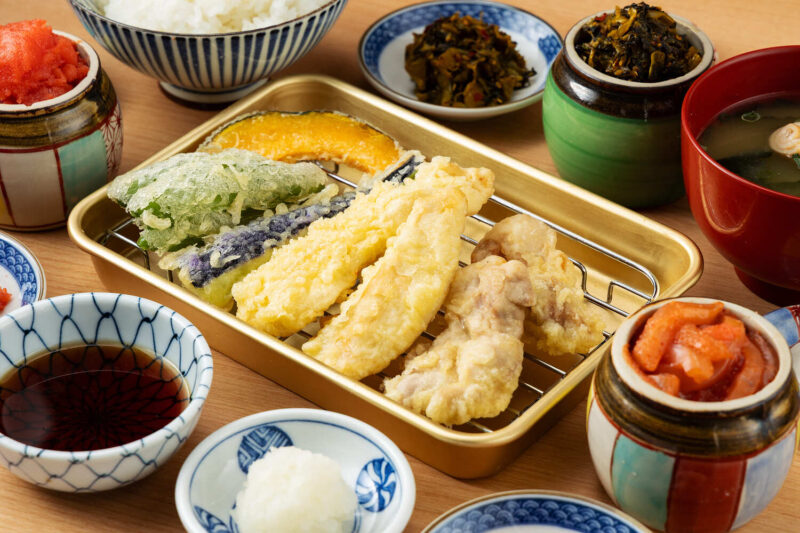 鶏天定食