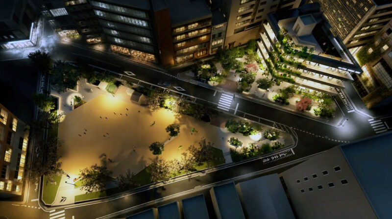 今泉公園にパークPFIで4階建てテナント棟整備を計画。「かさねあう公園」へ【福岡市中央区】