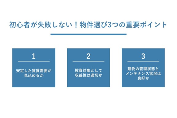 物件選びの3つの重要なポイント