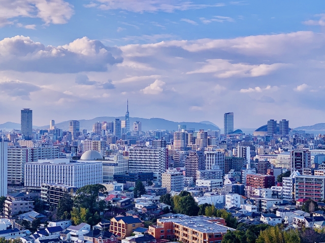 福岡市上空の写真